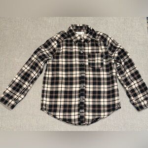 Abercrombie Kids Black and Cream Plaid Button Down Shirt